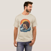 T-shirt Vague Hedgehogzilla - Hérisson d'art japonais Vint (Devant entier)
