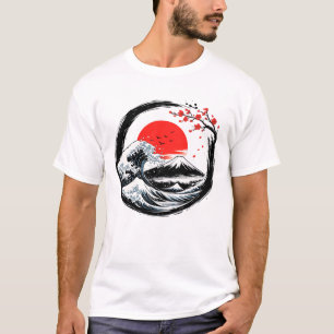 T-shirt Vague japonaise Mont Fuji Enso Cercle d'Art