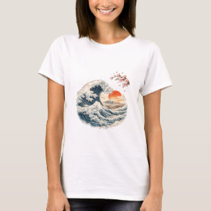 T-Shirt Vague Japonaise Mont Fuji Sakura