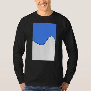 T-shirt Vague Motif à deux tons géométrique Blueberry et b