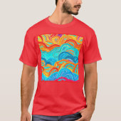 T-shirt Vague Peinture Motif. Commandez dès maintenant  (Devant)