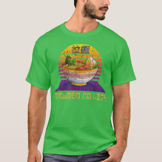 T-shirt Vague Rétro Pas De Ramen Pas De Vie Nouilles Japon