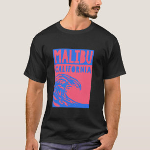T-shirt Vague rose de Malibu Californie esthétique de plag
