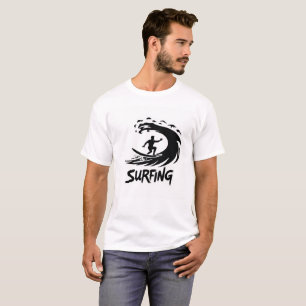 T-Shirt Vague Silhouette Surfeur Audacieux