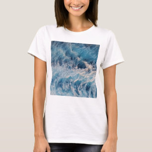 T-shirt Vagues bleu océan