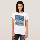 T-shirt Vagues bleu océan (Devant entier)