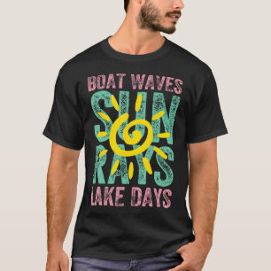 T-shirt Vagues de bateau rayons de soleil jours de lac mig