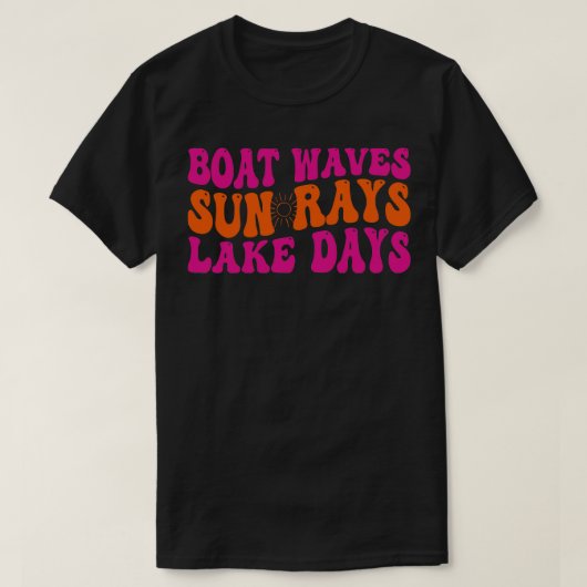 T-shirt vagues de bateau soleil lacs jours 1 (Design devant)