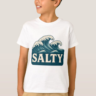 T-shirt Vagues de plage de surf bleu sarcelle salé Vie c