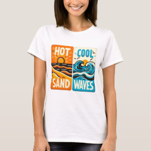T-shirt vagues de sable cool chaud