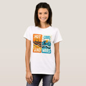 T-shirt vagues de sable cool chaud (Devant entier)