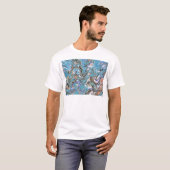T-shirt Vagues en bleu acrylique pour l'art Abstrait (Devant entier)