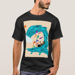 T-shirt Vagues et poissons