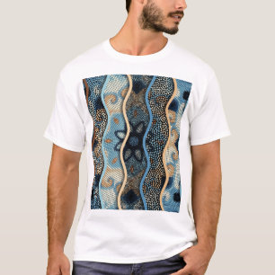 T-shirt Vagues Ornées : Texture de mosaïque.