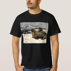 T-shirt Vagues vintages dans la neige arctique par cygne C