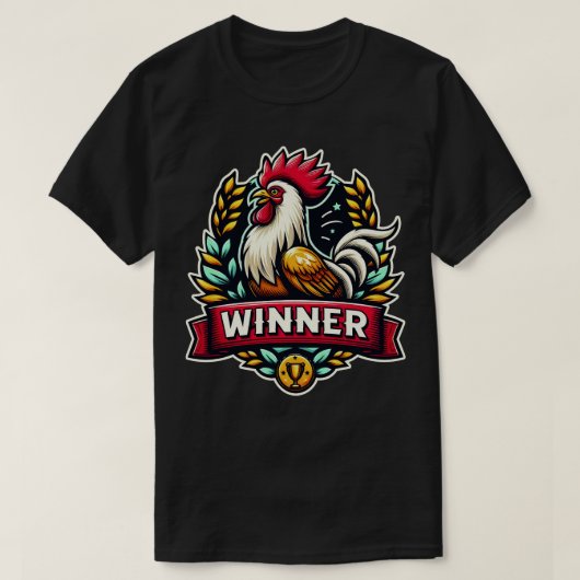 T-shirt Vainqueur Dîner de poulet 3 (Design devant)