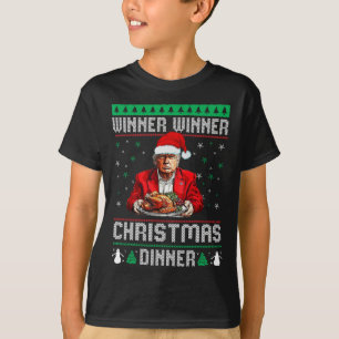 T-shirt Vainqueur du dîner de Noël Père Noël Trump Ugly Sw
