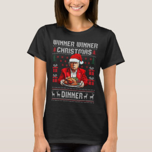 T-shirt Vainqueur du dîner de Noël Père Noël Trump Ugly Sw