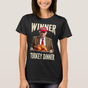 T-shirt Vainqueur du dîner Turquie Dîner Drôle Trump