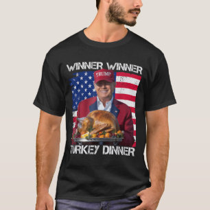 T-shirt Vainqueur Du Drapeau Américain Dîner Turquie Humou