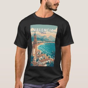 T-shirt Valencia Espagne Illustration Voyage Art Vintage