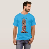 T-shirt Valentin chocolat rasé doodle (Devant entier)