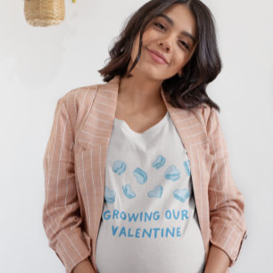 T-shirt Valentine Bébé Grossesse Coeurs Bleus