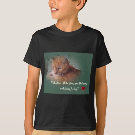 T-shirt Valentine du chat (Devant)