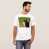 T-shirt Valentine Frontière Collie avec de belles fleurs (Devant entier)