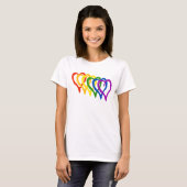 T-shirt Valentine Gay pride Rainbow Layered Hearts (Devant entier)