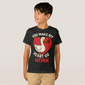 T-shirt Valentine Goose Love Valentine's - You Make My Hea (Devant entier)
