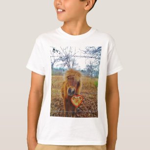 T-shirt Valentine Heart Miniature Brown Horse