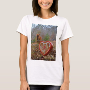 T-shirt Valentine Heart Miniature Brown Horse