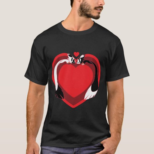 T-shirt Valentine mignonne animaux amour (Devant)