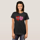 T-shirt Valentine Nurse Retro Heart Leopard Happy Valentin (Devant entier)