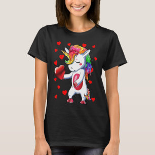 T-shirt Valentine Pour Enfants Filles Cute Flossing Unicor