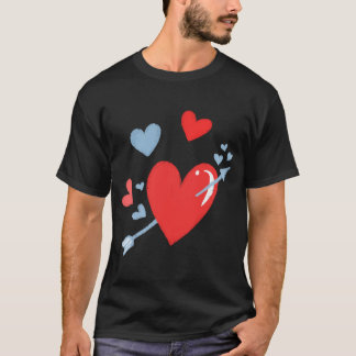 T-shirt Valentine Red Hearts