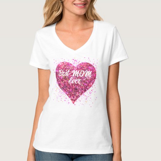 T-shirt Valentine Rose étincelle parties scintillant coeur (Devant)