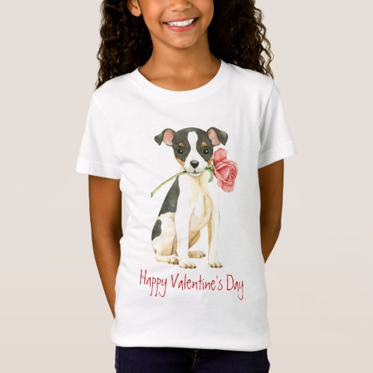 T-Shirt Valentine Rose Toy Fox Terrier (Devant)
