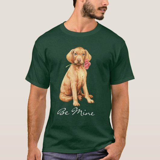 T-shirt Valentine Rose Vizsla (Devant)