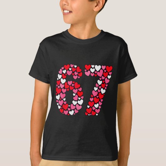 T-shirt Valentine’s Day 67 Meme Filled With Hearts Funny S (Devant)