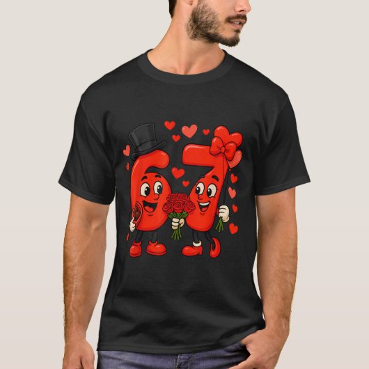 T-shirt Valentine’s Day 67 Meme Filled With Hearts Funny S (Devant)