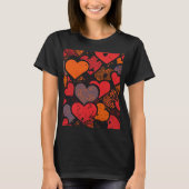 T-shirt Valentine’s Day Heart Pattern – Retro Pop Art (Devant)