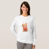 T-shirt Valentine Teddy bear with heart (Devant entier)
