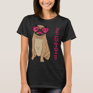 T-shirt Valentine&x27 ; s Carlin Pink Heart Love Glasses