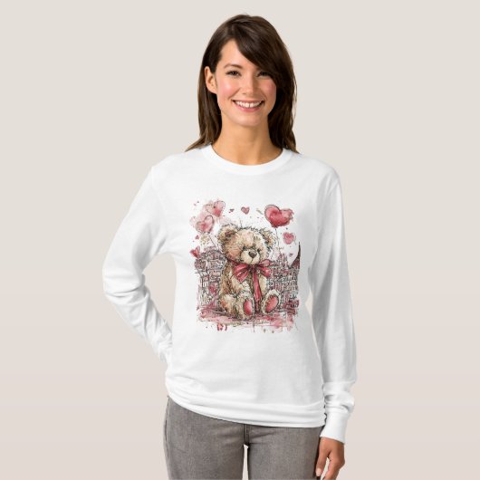 T-shirt Valentine's Bear  (Devant entier)