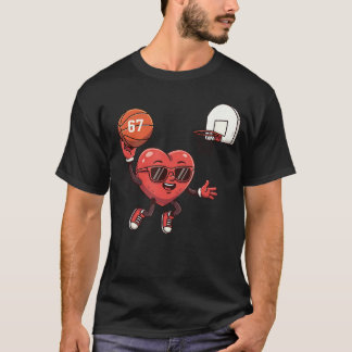 T-shirt Valentines Day Basketball 67 Heart Sports Coach Me