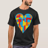 T-shirt Valentines Day Block Brick Heart (Devant)