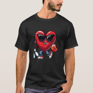 T-shirt Valentine's Day Bowling Heart Funny Sport Bowler