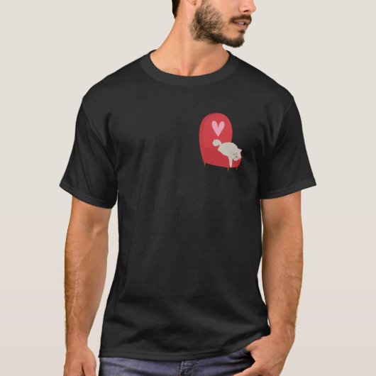 T-shirt Valentines Day Chat w Red Heart mignon chaton vale (Devant)